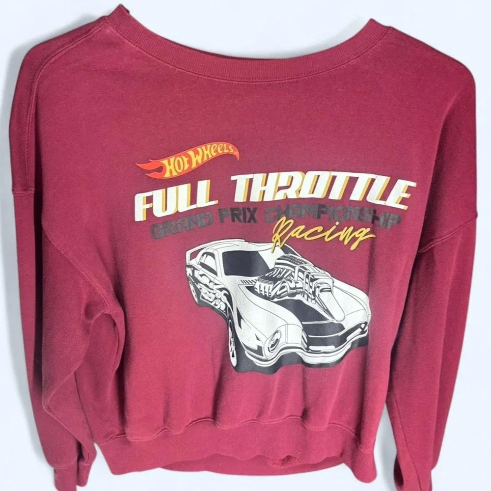 Hot Wheels Mens Maroon Full Throttle Grand Prix Longsleeve M